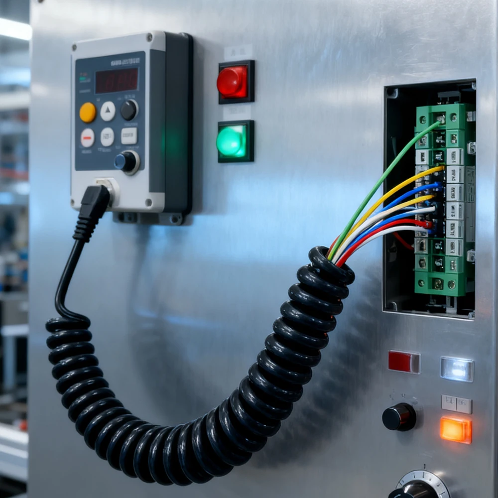 

6-жильный 0,5 0,75 квадратный пружинный кабель, национальный стандарт, износостойкий и растягивающийся черный ПУ, растягивающийся спиральный провод из чистой меди