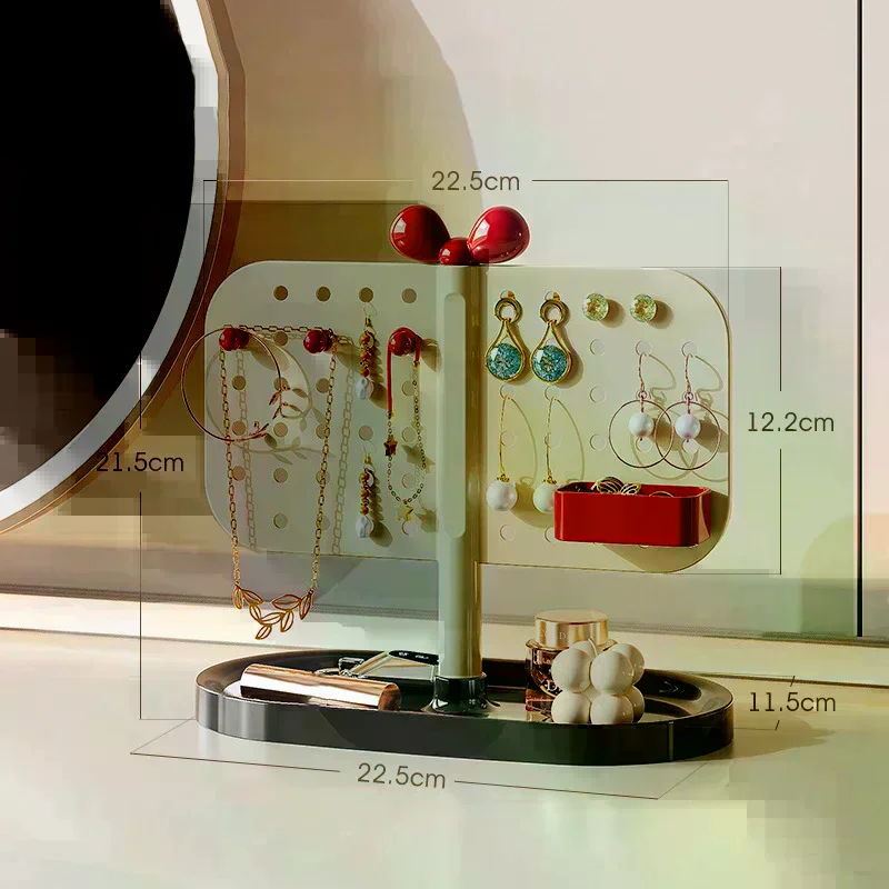Schmuck Display Stand Mit Tablett Lagerung Racks Ohrringe Halsketten Ringe Schmuck Boxen Fall Desktop-Organizer Halter Make-Up Dekor