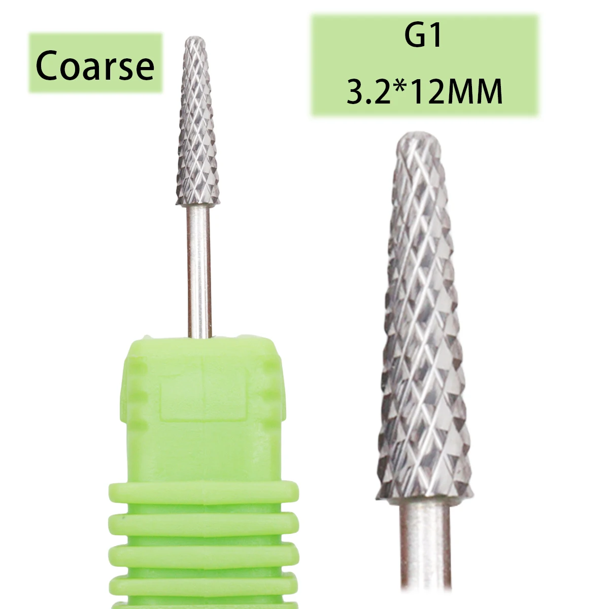 Grüner Wolframkarbid-Nagelbohrer, Fräser, elektrische Maniküre-Maschine, Ausrüstung, Nagelhautreinigung – Detail 3