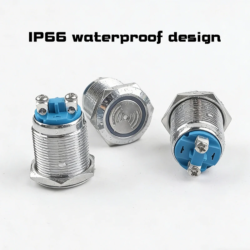 

Metal waterproof buzzer 19mm two-pin screw terminals, red flashing light alarm device, sound and light alarm, DC 12v 24v