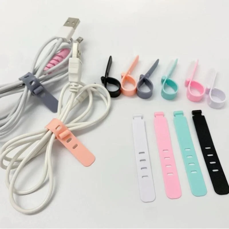 10 PCS Multicolor TPR Adjustable Reusable Perfect For Home Office Travel Cord Management