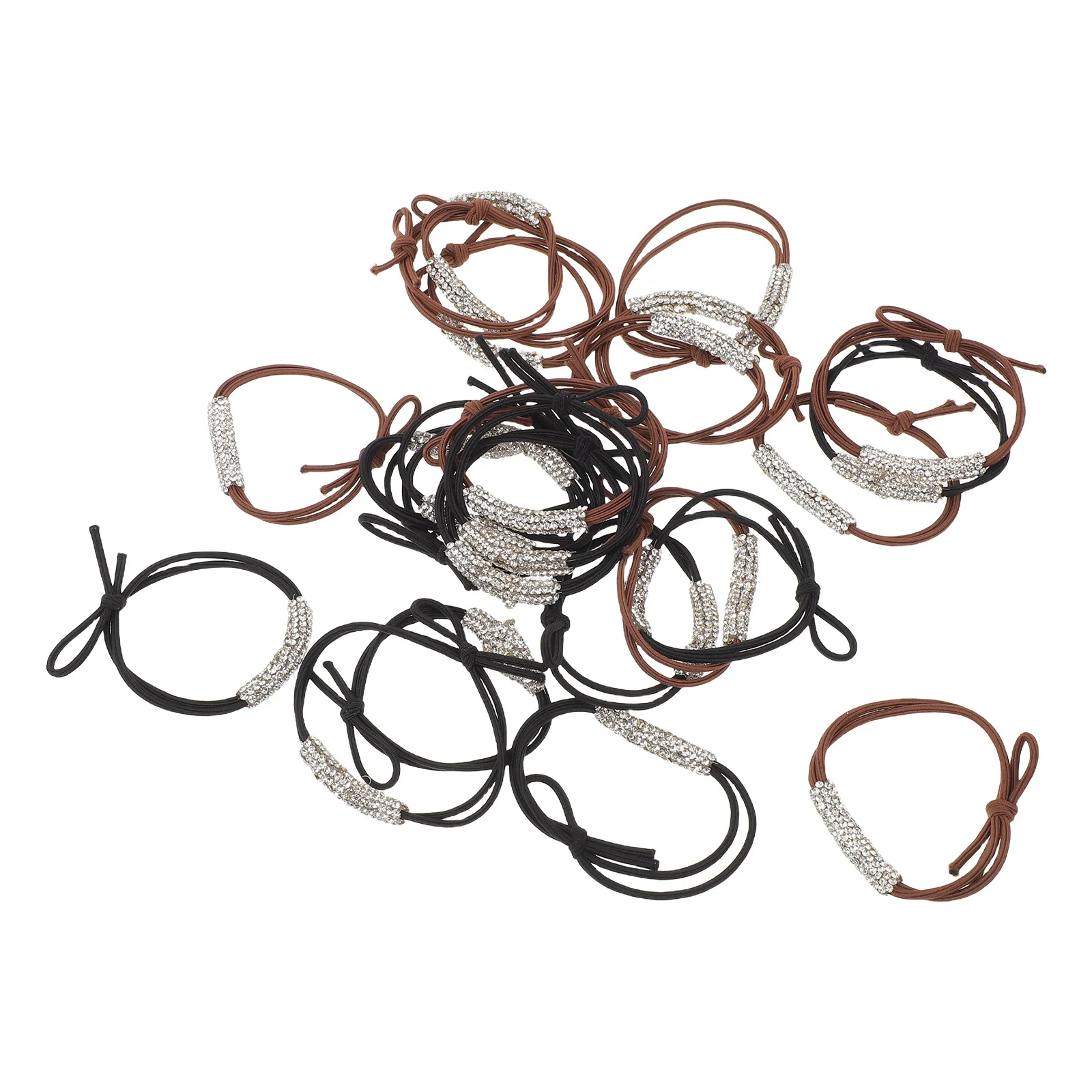 

24Pcs Rhinestone Hair Ties High Elasticity Hairbands Ponytail Holders Glitter Scrunchies No Damage Hair Bands for Weddings