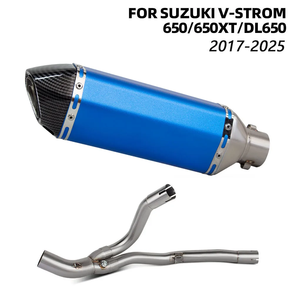 Motorcycle Exhaust Mid link pipe For Suzuki V-Strom 650/650XT DL650 2017-2025 Motobike Escape tube Moto Muffler with DB Killer