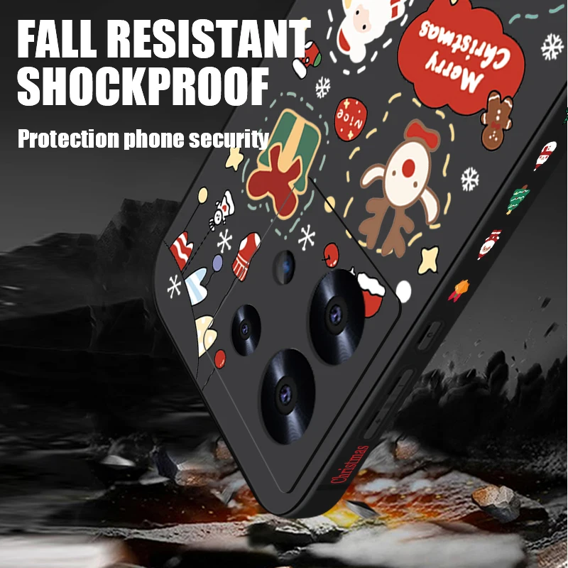 هدية الكريسماس الكرتون نمط الحبل الحال بالنسبة Xiaomi Redmi ملاحظة 14 برو 5G فوندا ريدمي نوت 13 12 11 برو 5G غطاء سيليكون بولي يوريثان #4