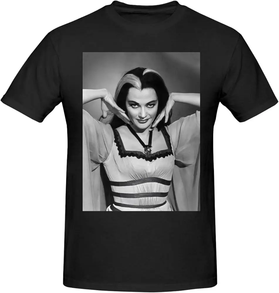 Lily Munster T Shirt Mens Loose Sport Round Neckline Tee Casual Fashion Short Sleeve Shirts