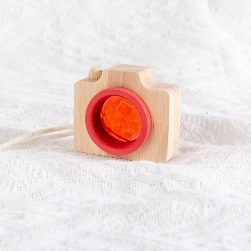 Portable Wooden Prism Lens Colorful Bee Eye Effect Rainbow Wooden Mini Camera Kaleidoscope Learning