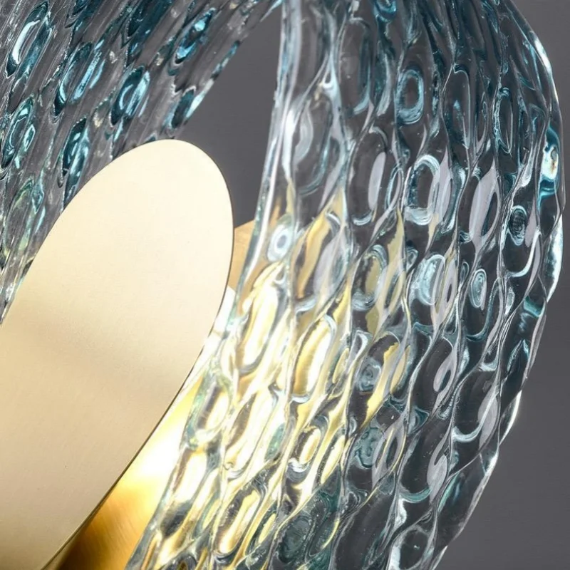 Modern Blue Glass Led Pendant Lamps Designer Hanging Lamps for Hallway Bar Bedroom Chandelier Suspension Luminaire Lighting