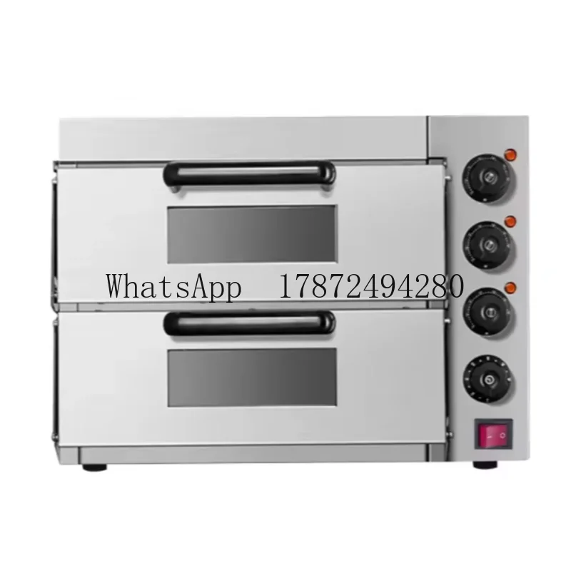 Commercial Kitchen 2-Deck Pizza Oven with Stone Electric Desktop Pizza Oven