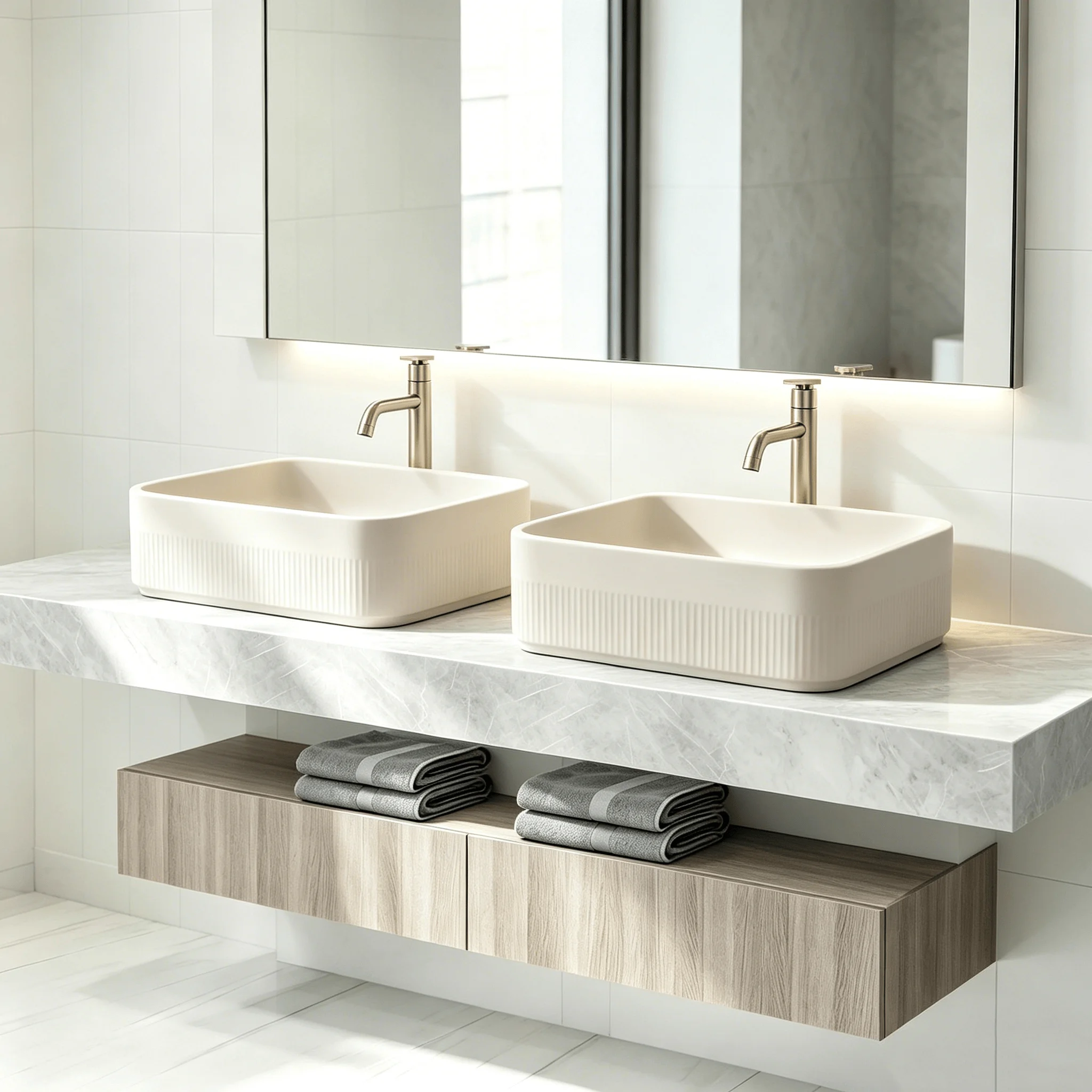 Acrylic Solid Surface Vessel Sink Modern Rectangular Basin Overflow Matte Durable Vanity Bowl for Hotel Home