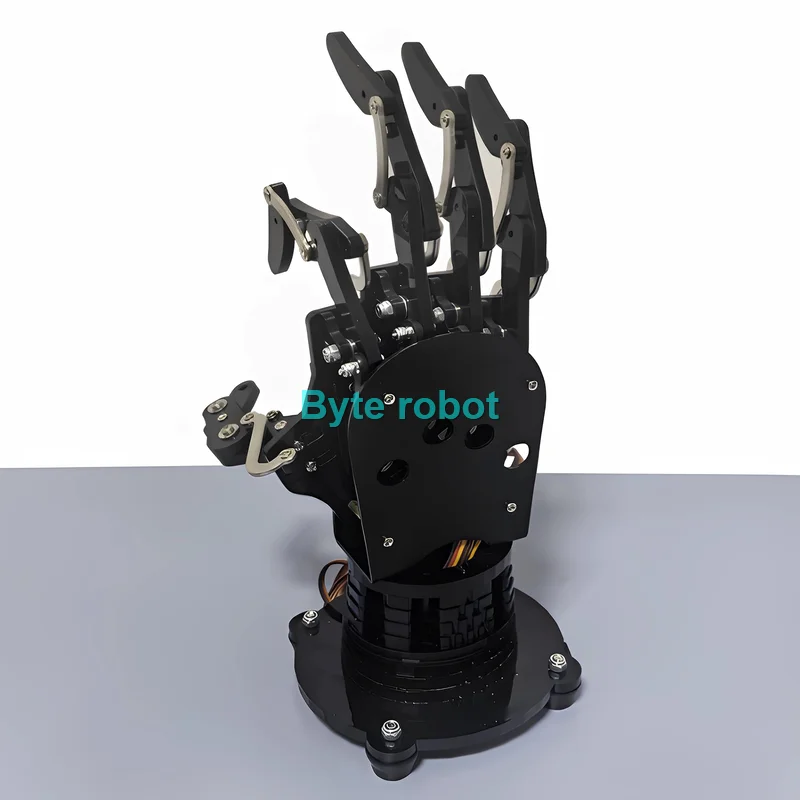 Palma mecánica biónica de mano humanoide robótica montada de 5 Dof con cubierta de Metal mano programable 5 servos pequeños Control 5 dedos