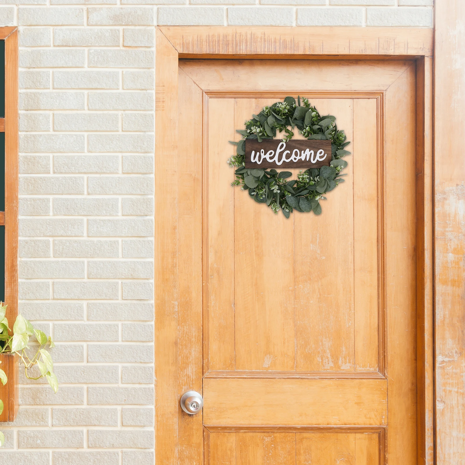 

Simulation Flower Wreath Decor Artificial Welcome Hanging Garland Lifelike Door Ornament Home Wedding Shop Decoration