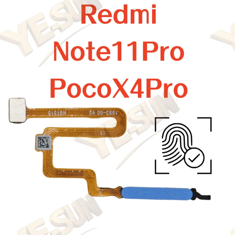 

Для Xiaomi Redmi Note 11Pro/Poco X4Pro Датчик отпечатков пальцев Домашняя кнопка возврата клавиши меню с боковым включением и выключением Flex