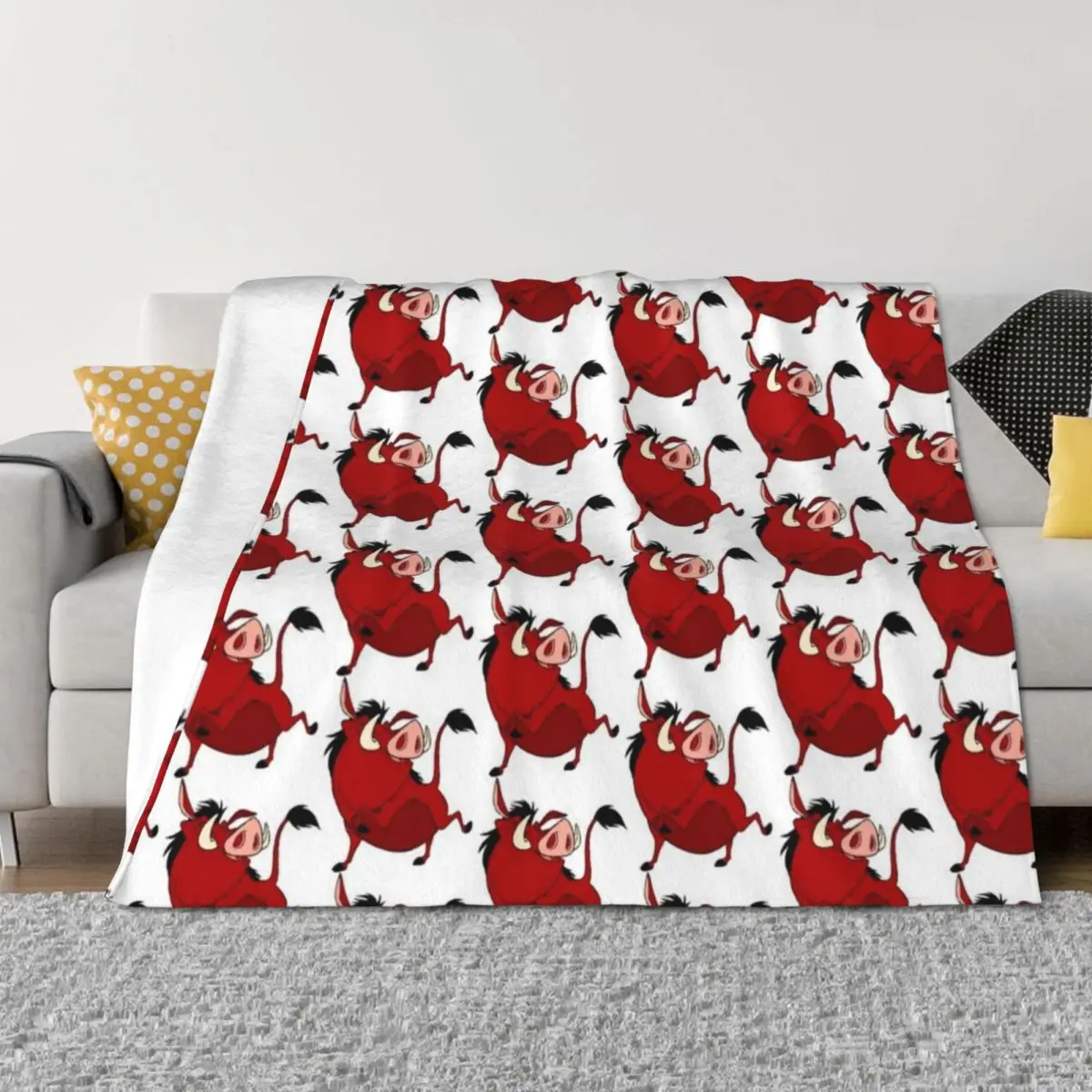 

Pumba Throw Blanket Cute Plaid Luxury Brand wednesday Thins Blankets