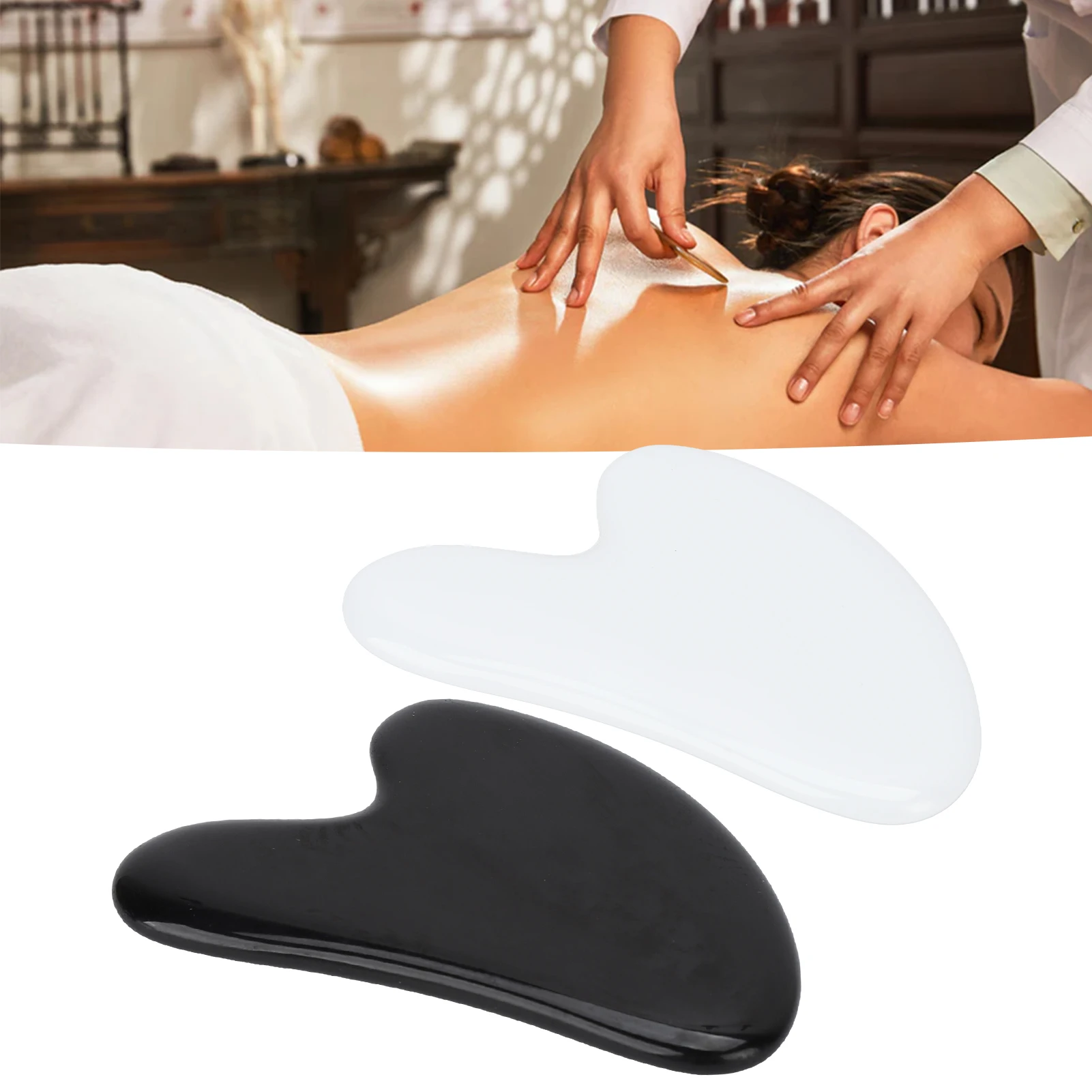 1pcs Heart Shape นวดสปาขี้ผึ้ง Gua Sha Scraping นวด Scraper เครื่องนวดหน้าฝังเข็ม Guasha BOARD นวดสําหรับใบหน้า