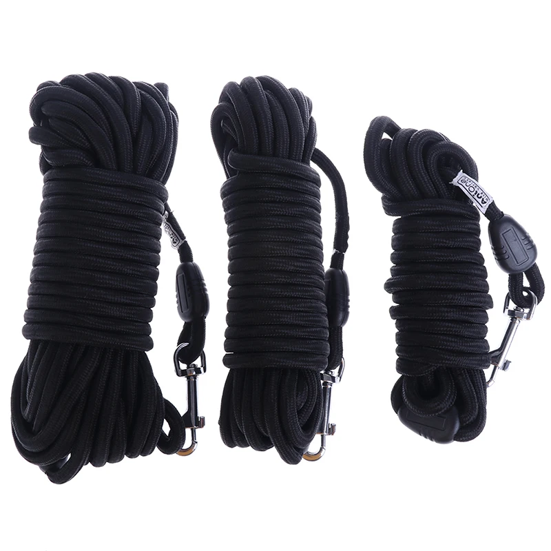 5M Black Nylon Dog Leash Long Tracking Round Rope Outdoor Walking Training Pet Lead Leashes For Medium Large Dogs