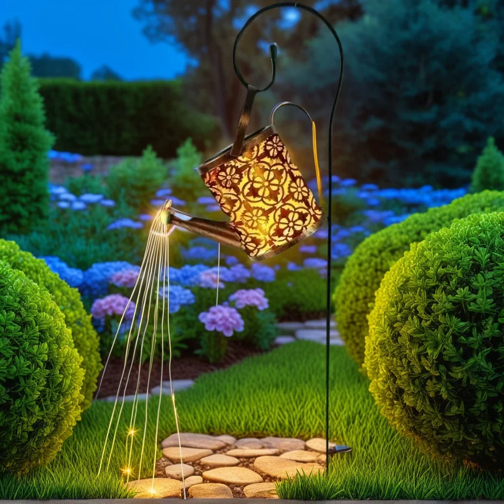 ضوء دش معلق بالطاقة الشمسية - فانوس حديقة خارجي مقاوم للماء لديكور المسار #1