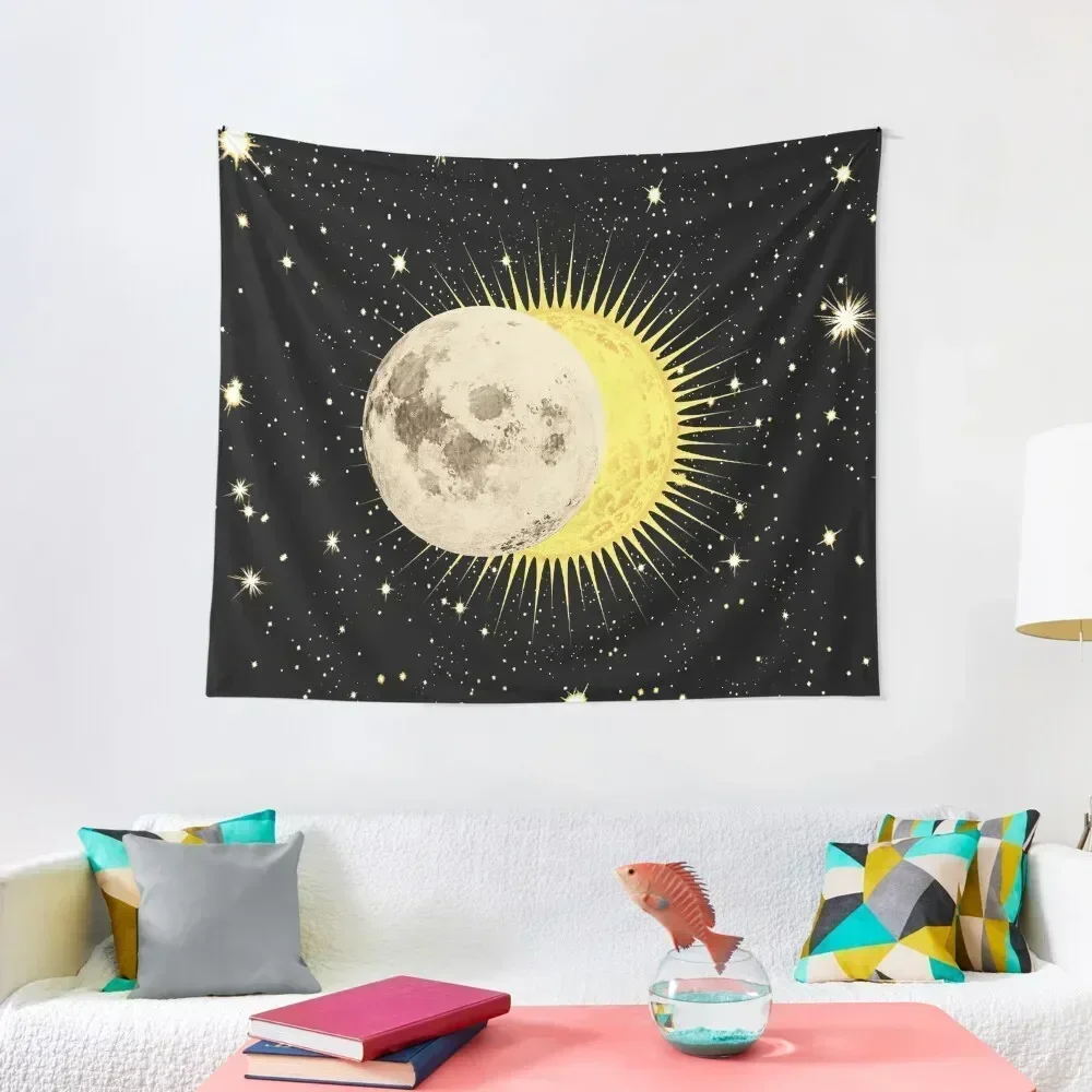 Imminent Eclipse / Sun Moon & Stars Space Astronomy Tapestry Wallpaper Home Decorations Tapestry