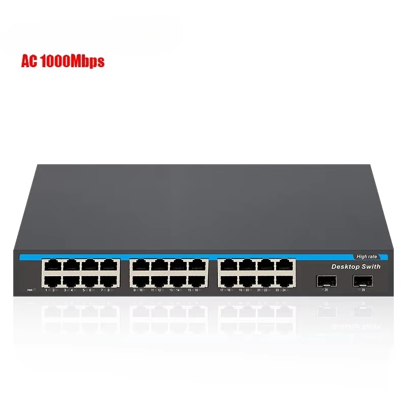 Full Gigabit Industrial Ethernet 24 Port Network Switch with 2 SFP Ports in Stock
