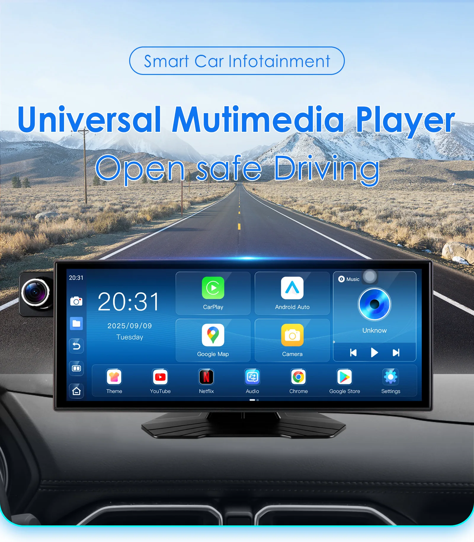 11,4 zoll Auto Intelligente Touchscreen Auto Tragbare GPS-Player Tablet Drahtlose CarPlay Android Auto Universal Radio 12V-24V DVR