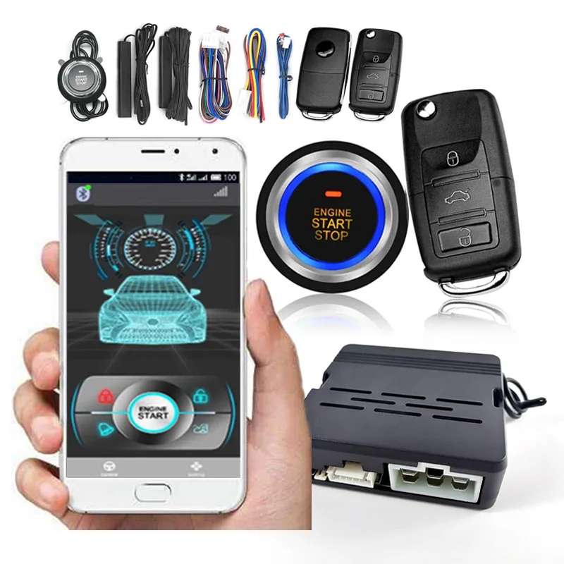 Phone Remote Control Engine Start One Button Start Stop Car Autostart Automation Keyless Entry System Automatic  Central Locking