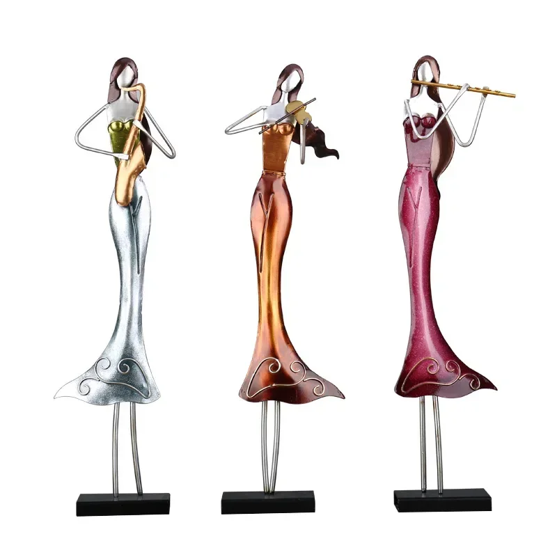 Band Woman Abstract Ornament Iron Art Fashion Home Ornament Home Furnishing Decorative Gift Suitable for Bathroom, Living Room