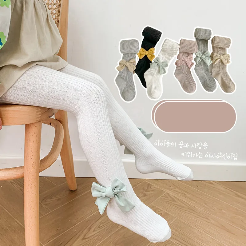 Four Seasons Children Cute Bow Fashion Princess Foreign Style Girls Breathable Comfortable Thin Pantyhose