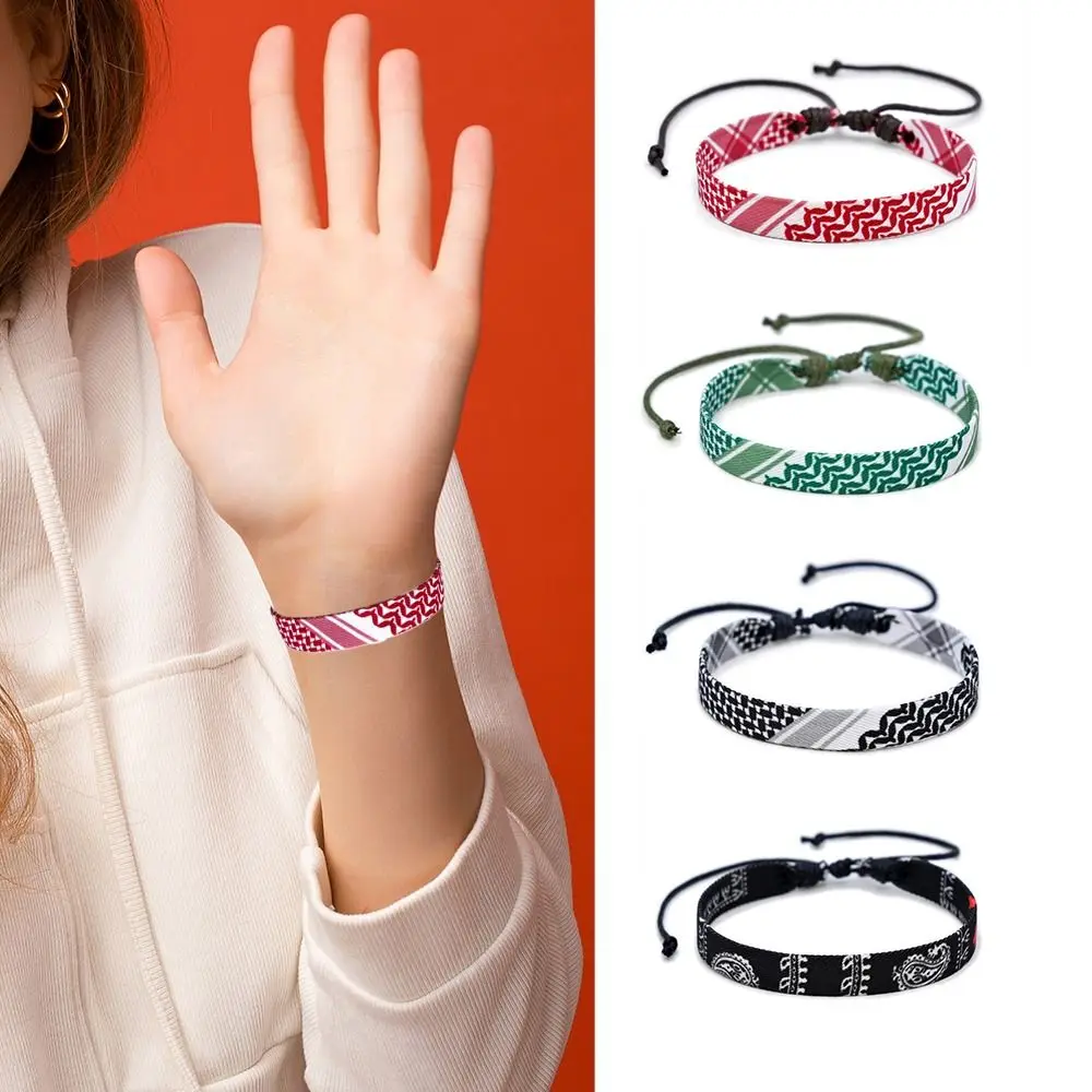 Multicolor Weave Bracelets Traditional Patterns Geometric Wave Point Arabic Scarf Style Bracelet New Design Color Matching