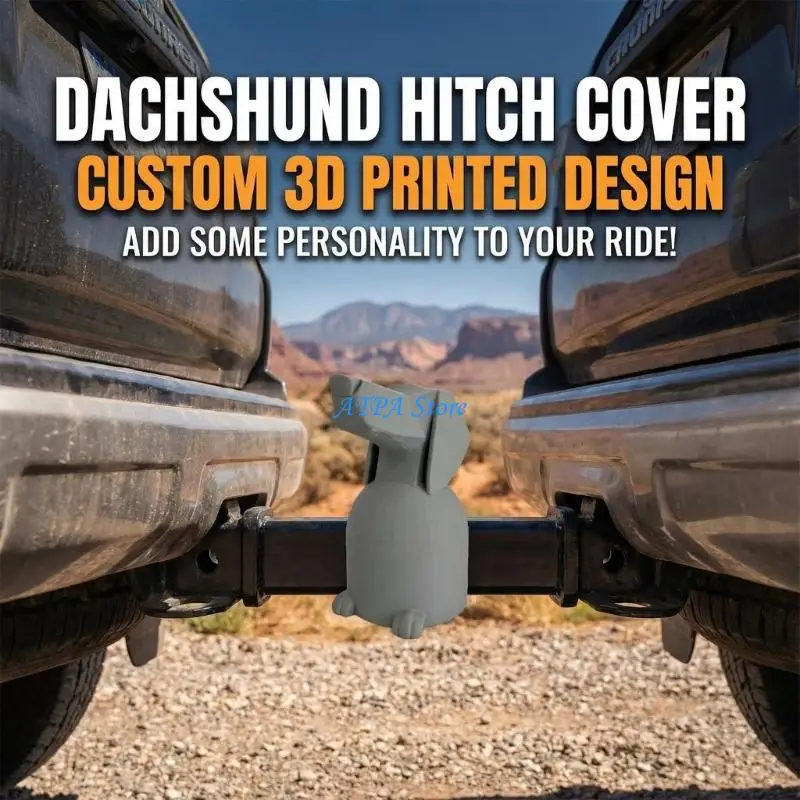 U13C Dog Head Trailer Hitch Cover 3D Printed Plastic Trailer Coupling Caps for Most Vehicles Easy To Install