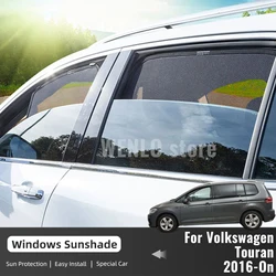 For Volkswagen VW Touran 2016-2023 Car Sunshade Magnetic Front Windshield Frame Curtain Rear Side Window Sun Shades Visor