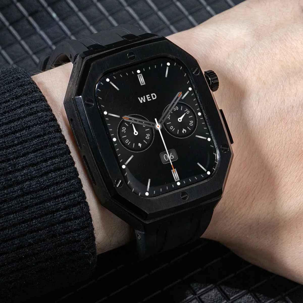 

Комплект для модификации Apple Watch: роскошный металлический безель-рамка для ремешка 46 мм, совместим с сериями Watch 10, 11, 9, 8, 6, 5, SE, а также аксессуары для моделей 44 и 45 мм