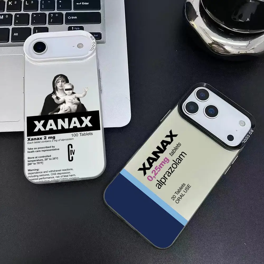 C-Chill Pill XANAXS Phone Case For iPhone 17 16 15 14 13 12 11 Pro Max Air Matte Laser Aurora Shockproof Funda