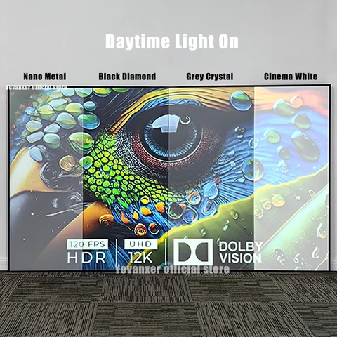 Yovanxer Черный алмазный проекционный экран 4K 8K 3D