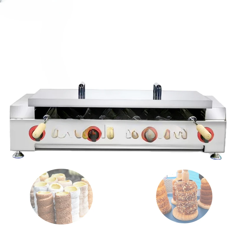 

Electric Kurtos Kalacs Oven Machine Commercial Donut Ice Cream Cone Maker Chimney Cake Bread Grill Machine