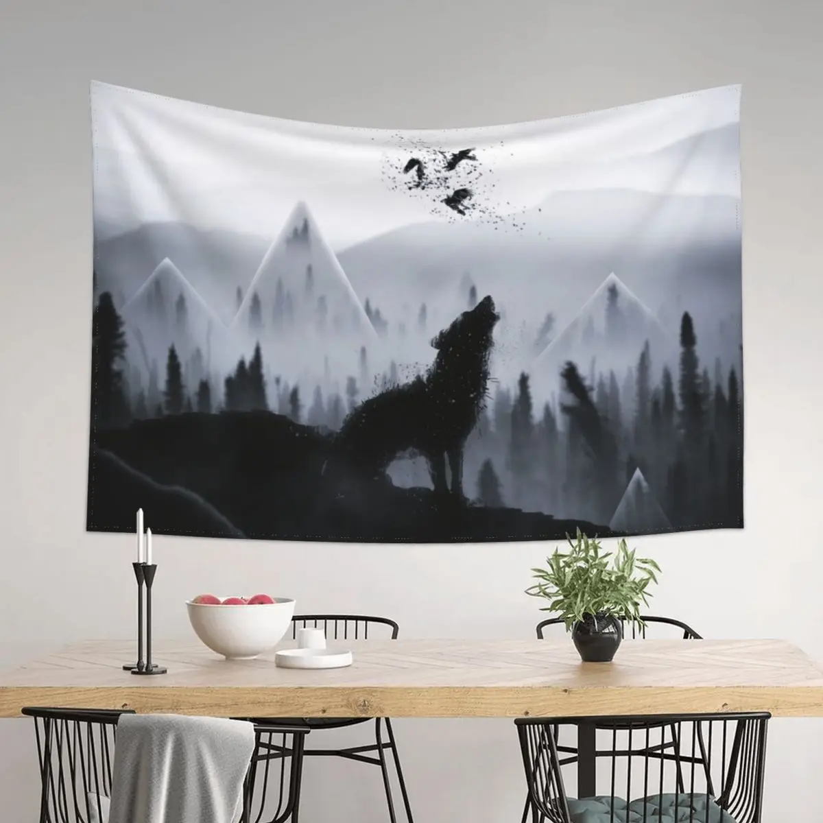 

The Lone Wolf Tapestry Anime Decor Aesthetic Room Decoration Decorations For Room Tapestry