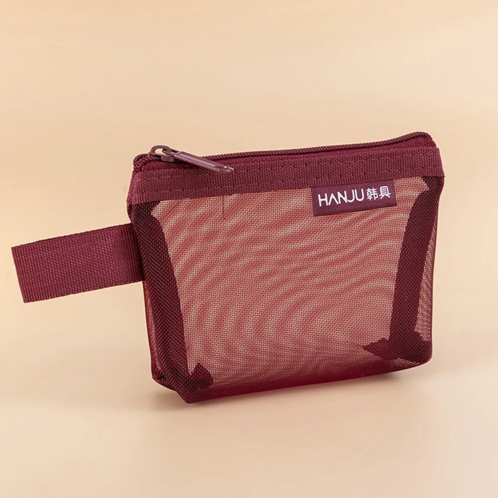 New Mesh Fabric Travel Grid Bag Mini Nylon Mesh Triangle Mesh Wallet Storage Bag