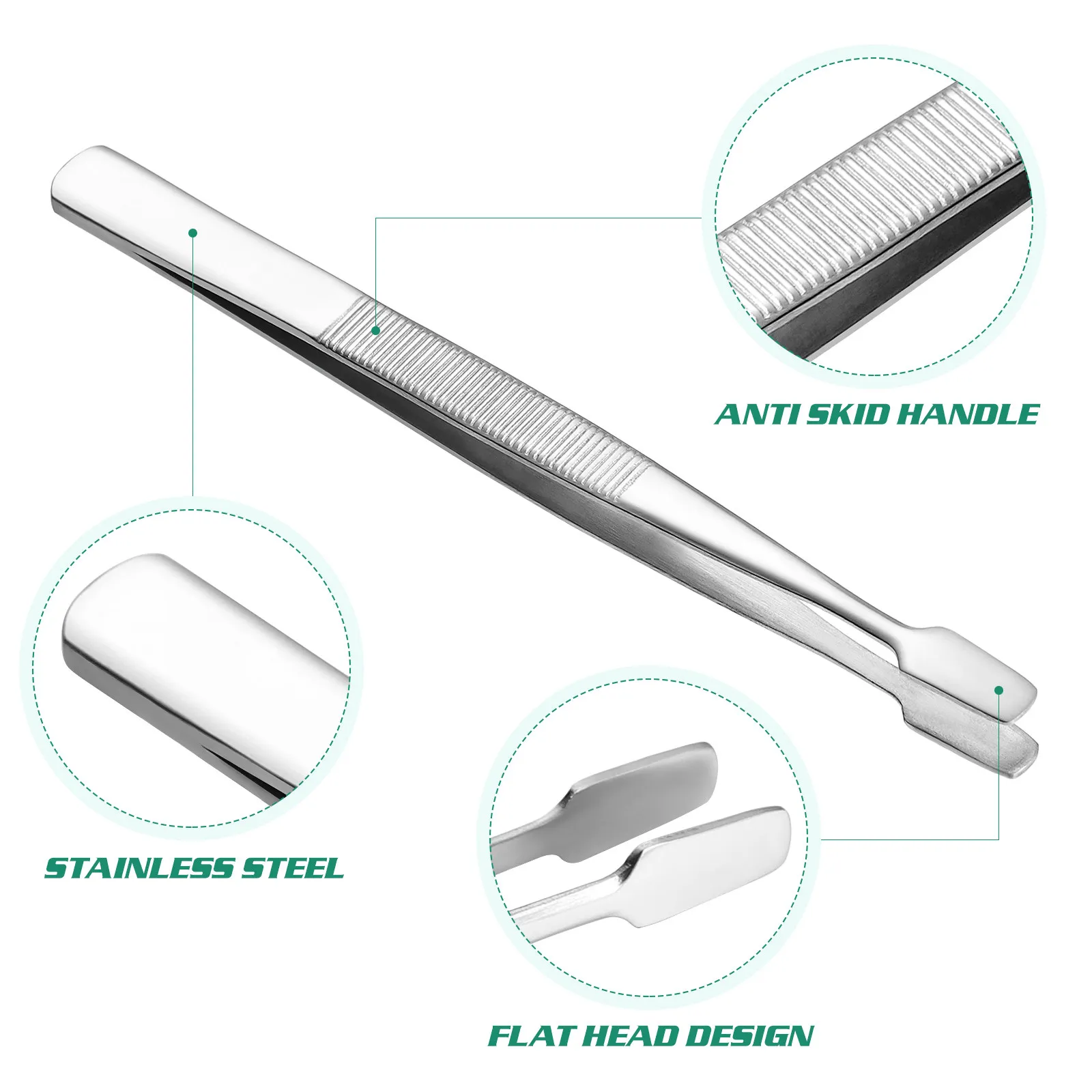 2Pcs Stamp Collector Tweezers Nickel Plated Steel 114Mm Philately Tool for Stamps Beads Micro Objects Precision Handling - view 5