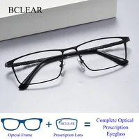 BCLEAR DESIGN, montura de gafas de titanio para hombre, gafas cuadradas ultraligeras a la moda para hombre, gafas graduadas para miopía con función progresiva