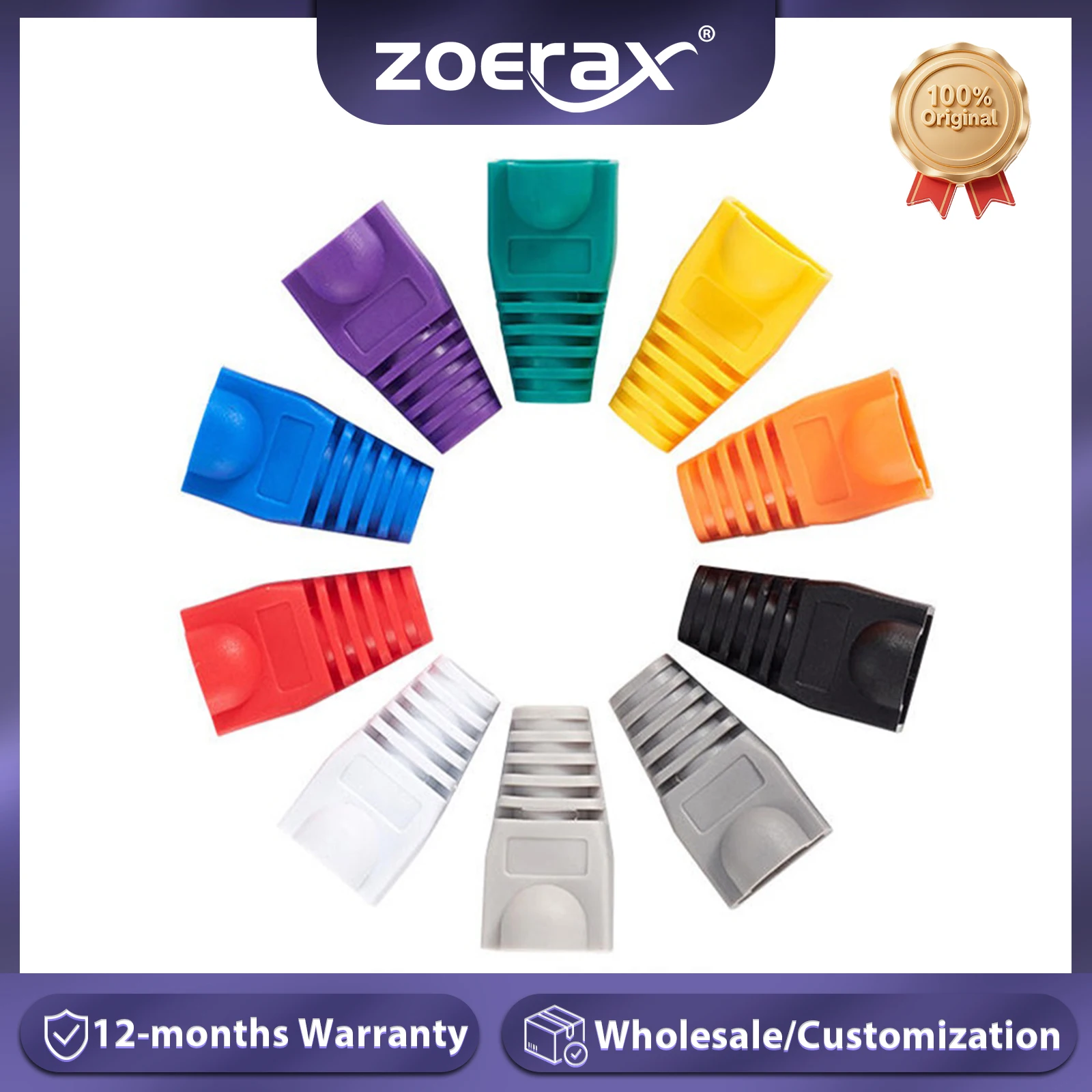 ZoeRax 100 قطعة Cat5 Cat5E Cat6 سلالة الإغاثة التمهيد ، RJ45 التوصيل موصل غطاء وحدات التوصيل موصل غطاء كابل موصل الأحذية