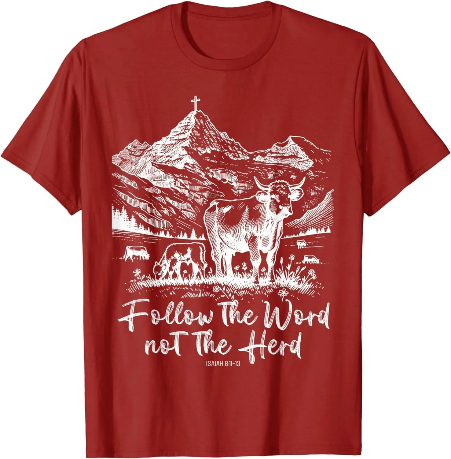 Follow The Word Not The Herd100% Cotton Graphic Tees Cotton Luxury brand vintage oversized