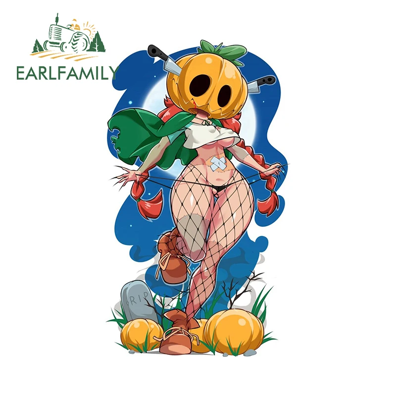 

EARLFAMILY 13 см x 7,5 см тыква призрак девушка автомобиль наклейка сексуальный злой фестиваль украшения окна наклейка фанарт мультфильм устойчивый к царапинам