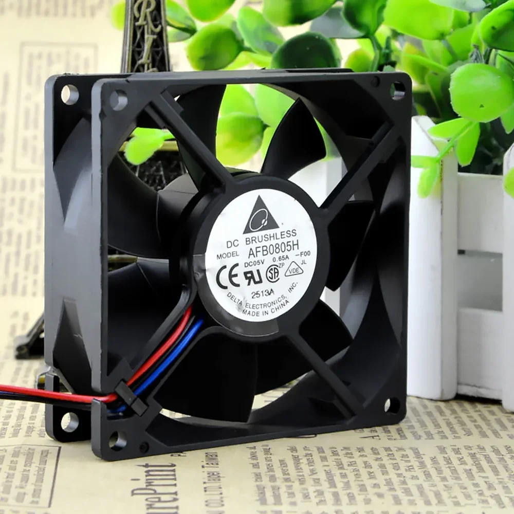 Untuk Delta AFB0805H 8025 DC 5V 8CM Bantalan Bola Ganda 35.31CFM 3000RPM Kipas Pendingin Aksial 80X80X25MM