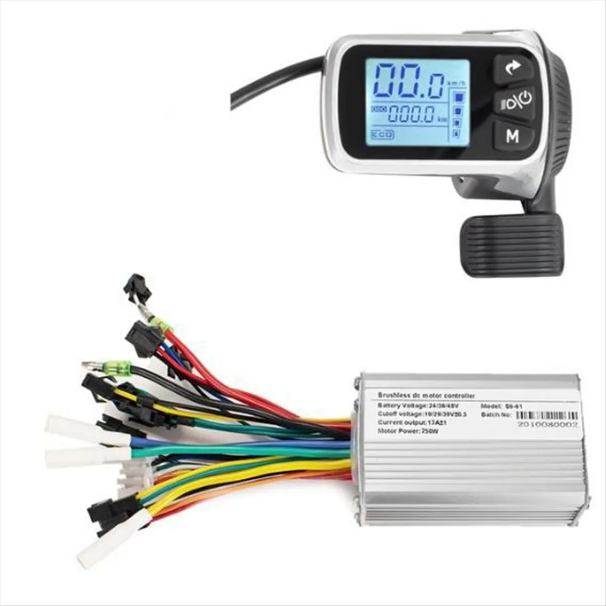 

XFDZ Electric Bike Controller Electric Scooter Controller 124DX 24V/36V/48V 250W Brushless Controller with LCD Display Panel