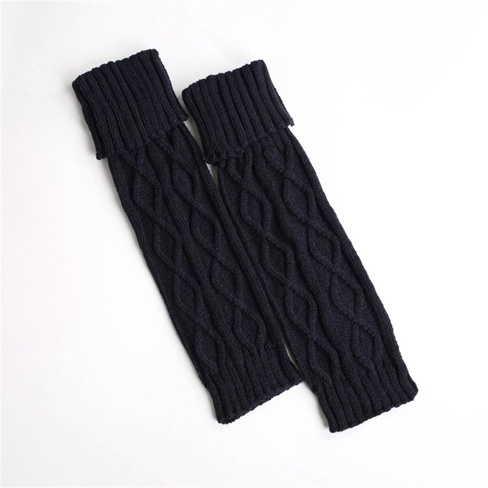 Women Knitted Wool Warmth Leggings Mid-length Vintage Loose Elastic Boot Cover Autumn Winter Leg Warmers Long Thermal Pile Socks