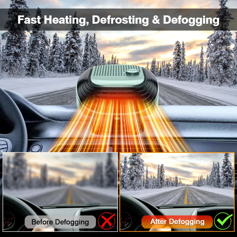

Electric Cooling Heating Fan Portable Electric Heater 24V 150W Car Heater Fan Windshield Defogging Demister Defroster