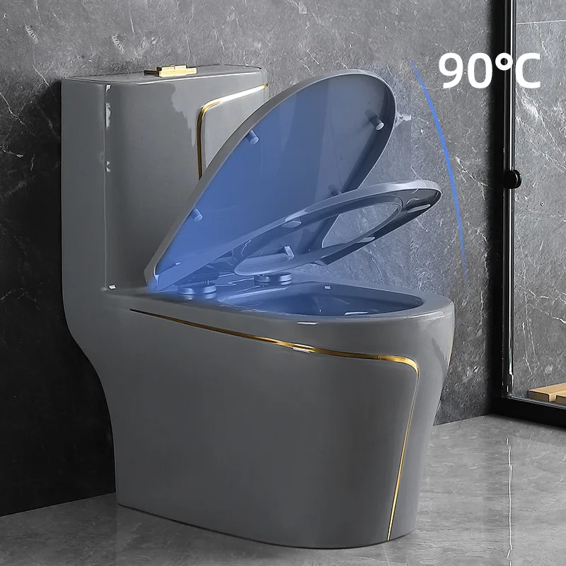 F2CZ New Light Luxury Gray High Impulse Household Water Closet Colorful Super Rotating Siphon Silent Odor Proof Toilet