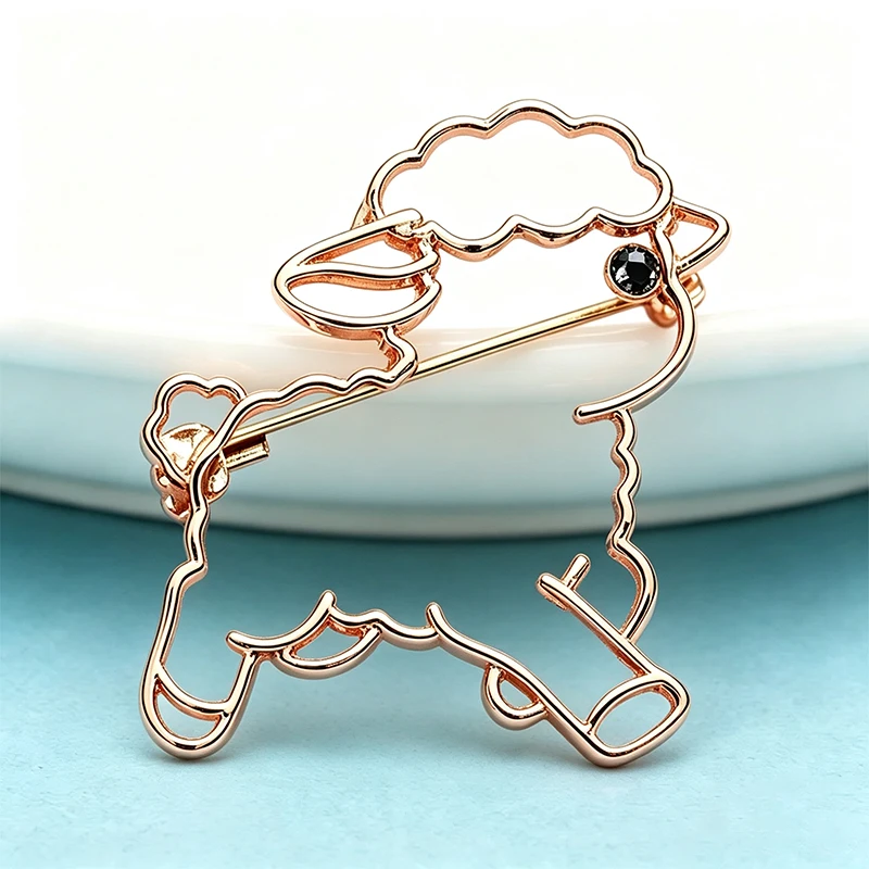 Wuli&baby Lovely Alloy Sheep Brooches For Women Men Beautiful Year Of Sheep Animal Lamb Party Brooch Pins New Year Gifts
