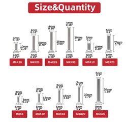 20/30/50pcs 304 Stainless steel Flat Head Phillips screws Cross Phillips Flat Bolt Countersunk Head Furniture Screw M3 M4 M5