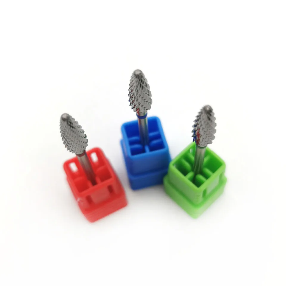 HYTOOS 5mm Flamme Bit 3/32 Hartmetall Nagel Bohrer Bits Maniküre Grat Entfernen Gel Elektrische Fräser Zubehör – Detail 5