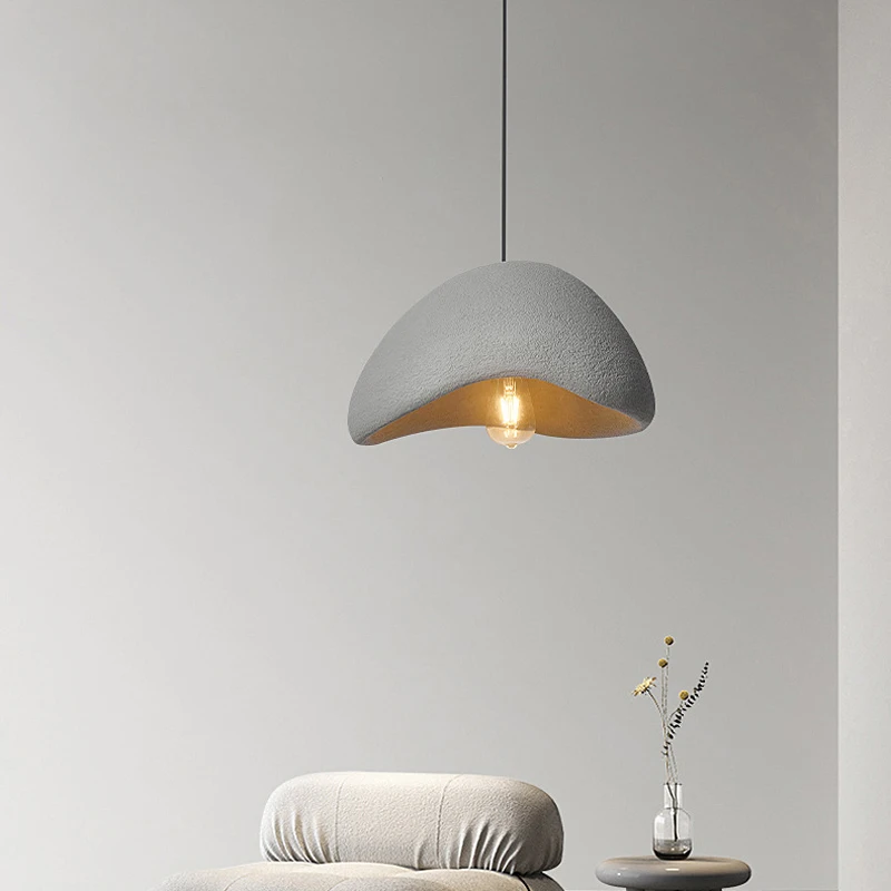 Wabi Sabi Gray Clothing Store Apartment Homestay Decoration Pendant Light Swedish Danish Minimalist Style Bedroom Hanging Lamps