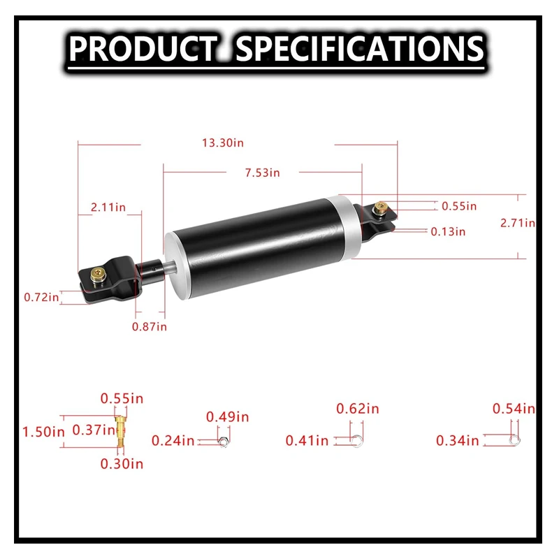 Car Fifth Wheel Slider Air Cylinder KP7501503 for Jost Volvo/Peterbilt/Kenworth Fits Post-April 2005 Sliding Track Assemblies